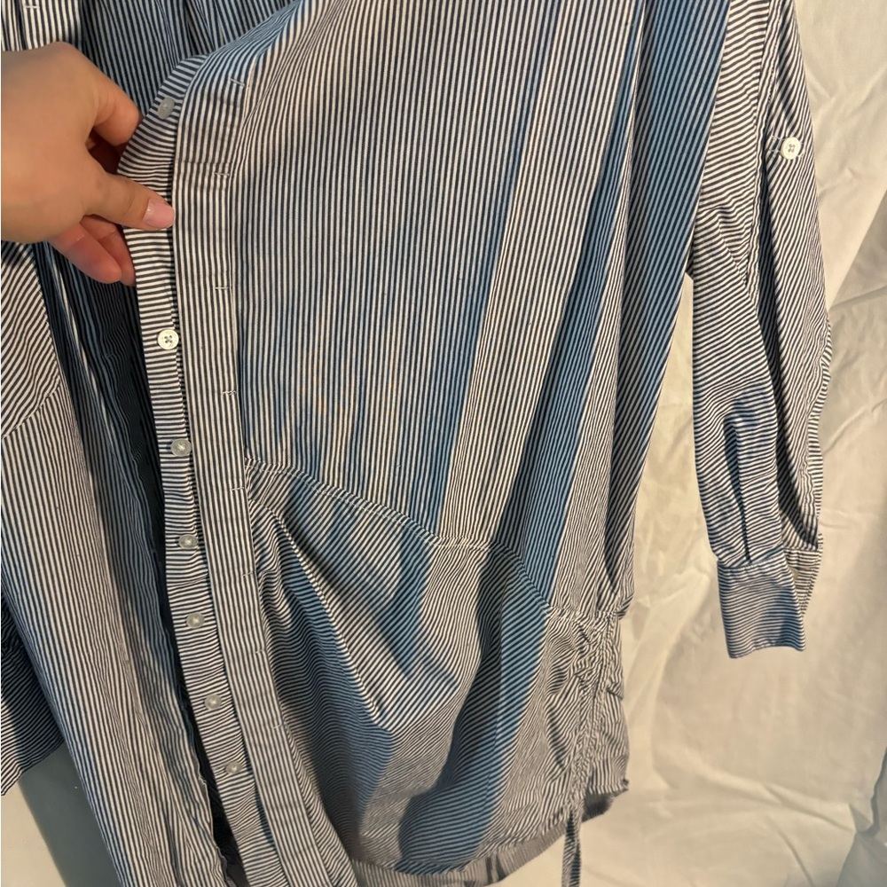 Blue Stripe Button Up